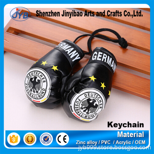 custom low MOQ pu leather cool mini boxing glove keyring